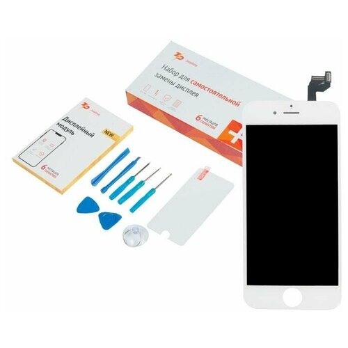Набор для самостоятельного ремонта iPhone ( айфон ) 6s : дисплей в сборе- белый, защитное стекло, набор инструментов, пошаговая инструкция