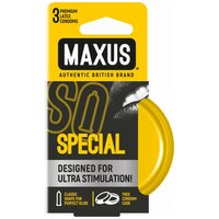 Презервативы с точками и рёбрами в железном кейсе MAXUS Special - 3 шт.