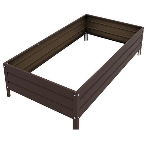 Грядка Комфорт на даче Московская усиленная, оцинкованная 0.8x2m x 22cm Brown 00117K