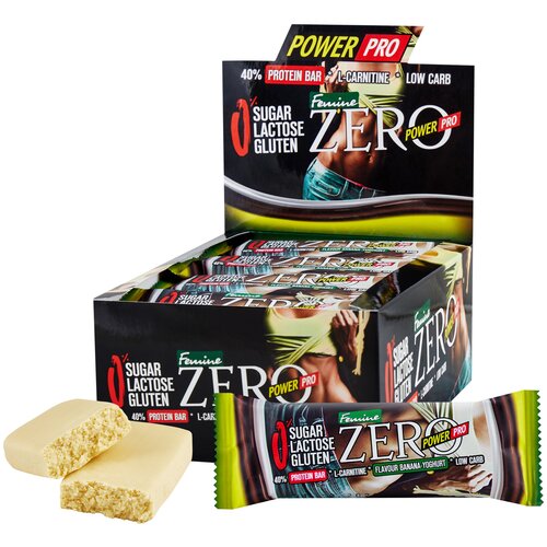 POWER PRO батончик ZERO мультибелковый без сахара (50 г) (20 шт) банан-йогурт power pro батончик zero мультибелковый без сахара 50 г 20 шт латте
