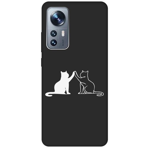 Матовый Soft Touch силиконовый чехол на Xiaomi 12, 12X, Сяоми 12, 12Х с 3D принтом Cats W черный матовый soft touch силиконовый чехол на xiaomi 12 12x сяоми 12 12х с 3d принтом rat w черный