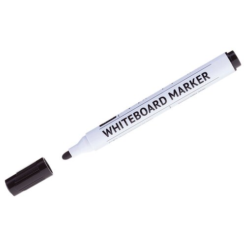 Маркер для белых досок OfficeSpace черный, пулевидный, 2,5мм, 8 штук hatber маркер hatber solo для магнитно маркерных досок закругленный пишущий узел толщина линии 2мм красный