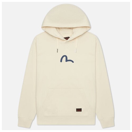 фото Мужская толстовка evisu basic hoodie seagull print бежевый , размер xl