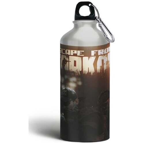 фото Бутылка спортивная,туристическая фляга, 500мл с карабином escape from tarkov - 1 brutbottle