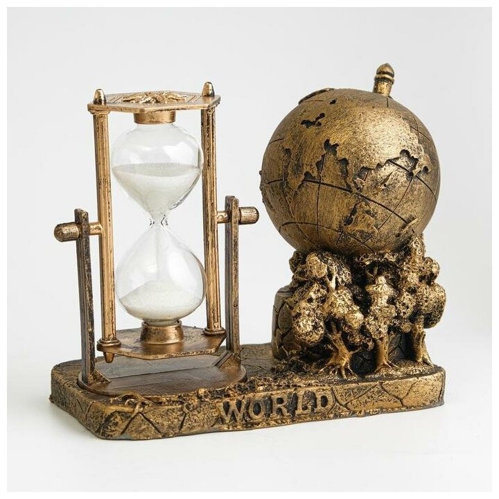 фото Песочные часы Мир, сувенирные, 16 х 9 х 14 см,