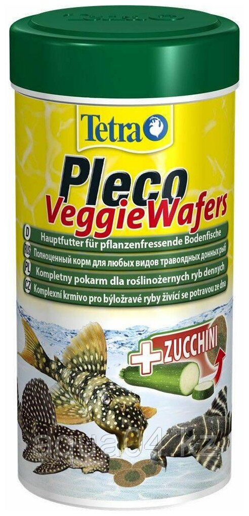 TetraPleco Veggie Wafers корм-пластинки с добавлением цуккини для донных рыб 250 мл 199118 - фотография № 5