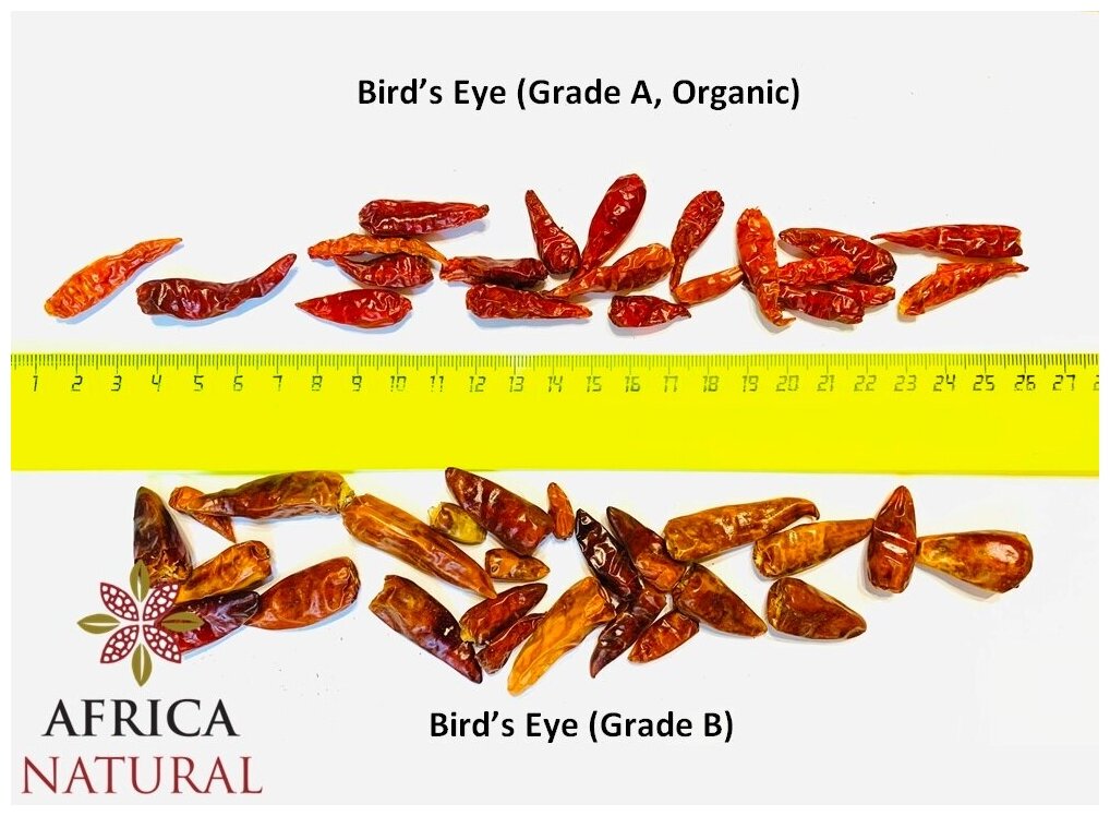 Перец чили Птичий глаз (Bird s Eye) стручки, Africa Natural, Очень острый с семенами Африканский, 20 гр