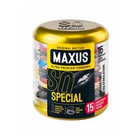 Презервативы с точками и рёбрами в металлическом кейсе MAXUS Special - 15 шт.