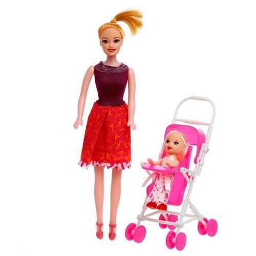Кукла модель для девочки Мама с дочкой с коляской кукла модель для девочки мама кэтрин с малышкой коляской и аксессуарами