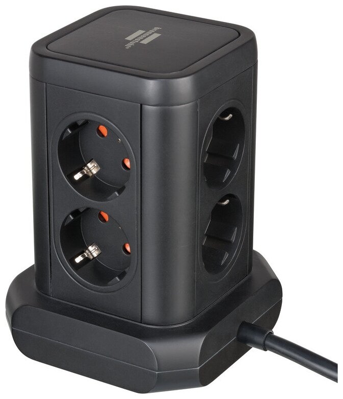 1153560000 Brennenstuhl сетевой удлинитель Socket Tower 2м, на 8 розеток, выкл. ,4 USB, IP20