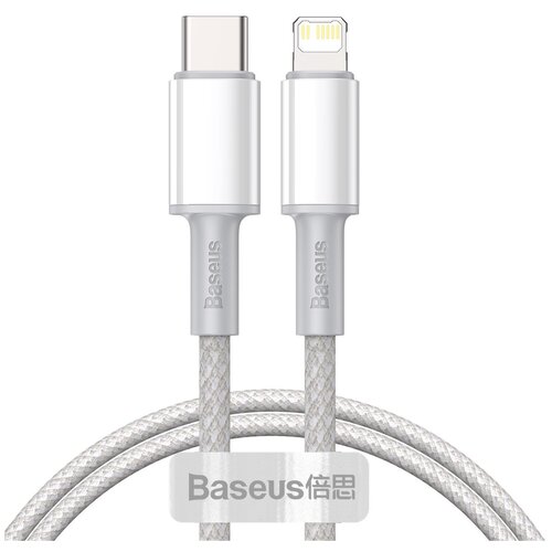 Кабель Baseus High Density Braided Fast Charging Data Cable Type-C to Lightning PD 20W 1m White baseus кабель baseus high density braided fast charging data cable type c to lightning pd 20w 1m catlgd 01