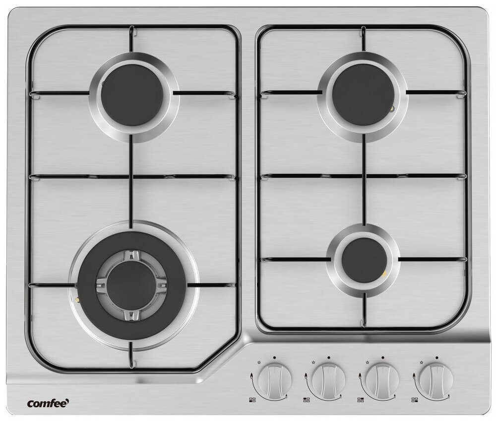 Поверхность газовая COMFEE CGH610X нерж. сталь - фотография № 1
