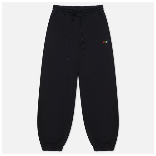 фото Женские брюки msgm multicolor logo чёрный , размер m