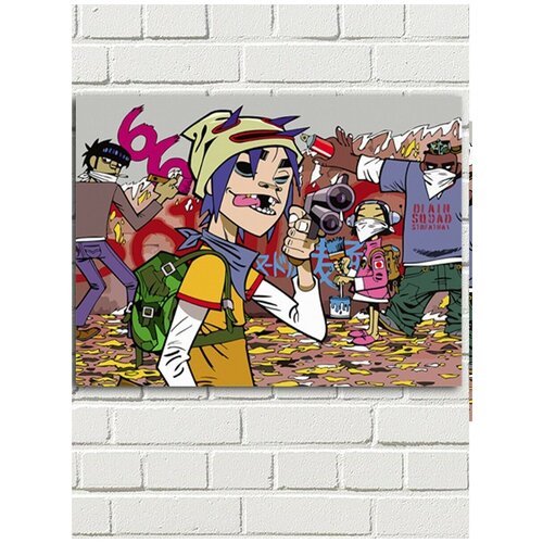 Картина по номерам музыка Gorillaz - 8641 Г 30x40 картина по номерам на холсте музыка gorillaz 8640 г 30x40