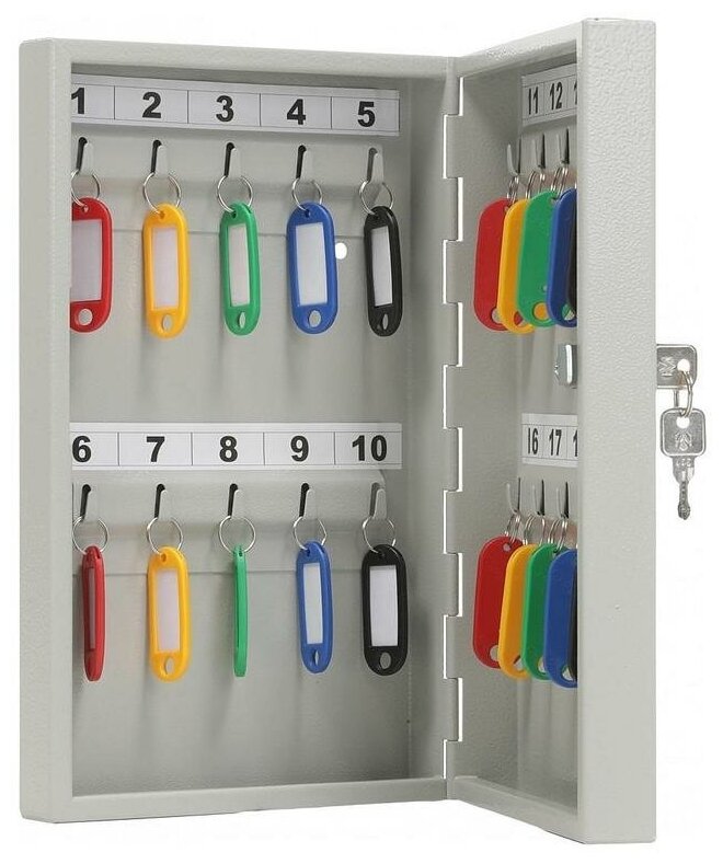 Шкафчик для ключей AIKO Key-20, 20шт ключ., 20 брелков, металл, серый [s183ch011000] - фото №2