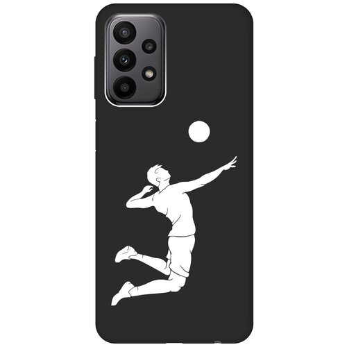 Матовый чехол Volleyball W для Samsung Galaxy A23 4G / Самсунг А23 4Г с 3D эффектом черный матовый чехол football w для samsung galaxy a23 4g самсунг а23 4г с 3d эффектом черный