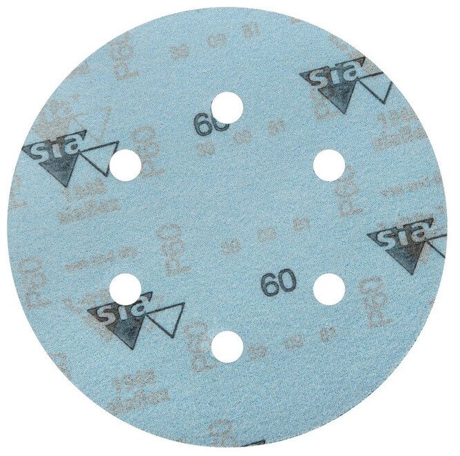 Круг шлифовальный на липучке 6шт 150 мм 6 отверстий Р60/ наждачная бумага/ абразив/ наждачный круг