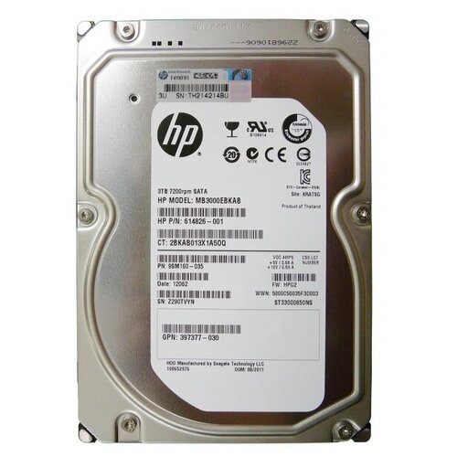 3 ТБ Внутренний жесткий диск HP 397377-030 (397377-030) 3 тб внутренний жесткий диск hp h6z68a h6z68a