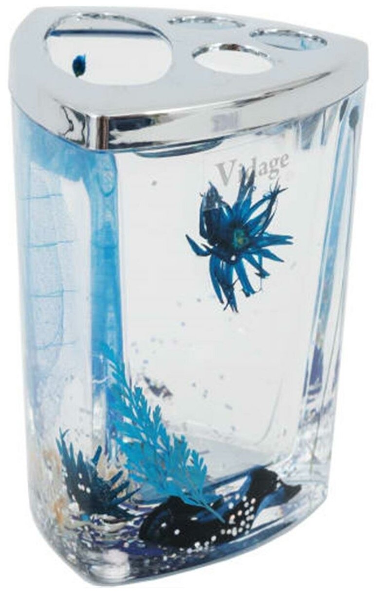 фото Стакан для зубных щеток Vidage Василек пластик цвет прозрачный