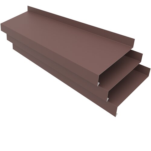 Отлив оконный ширина полки 230мм/ отлив для окна / планка отлива, цвет коричневый(RAL 8017) Длина 1,5м, 3 штуки в комплекте
