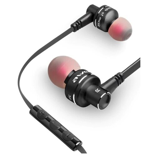 Наушники Awei ES-10TY черные с микрофоном и сменными насадками 74900₽