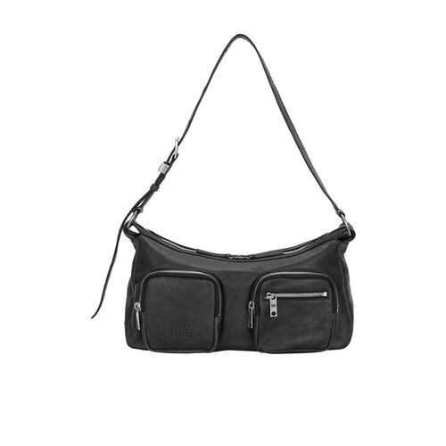 Сумка хобо MARGESHERWOOD Outpocket Hobo, фактура гладкая, черный