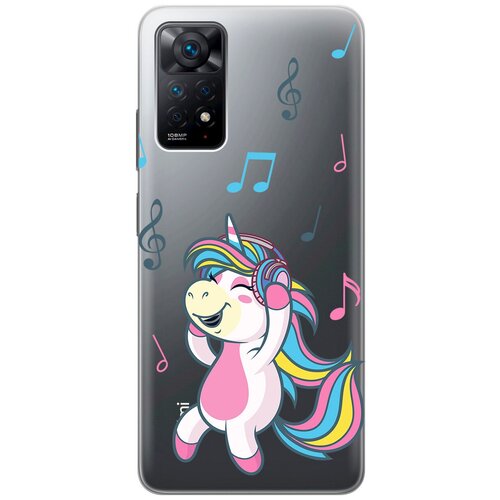 Силиконовый чехол с принтом Musical Unicorn для Xiaomi Redmi Note 11 Pro / Сяоми Редми Ноут 11 Про силиконовый чехол с принтом musical unicorn для xiaomi redmi 10 сяоми редми 10