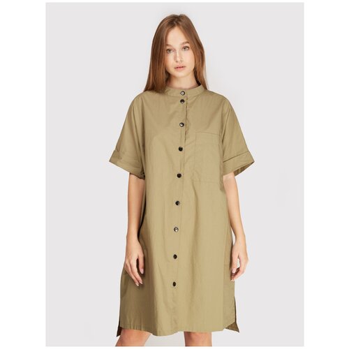 фото Платье-рубашка оверсайз с воротником стойка 5preview ru 46 / eu 40 / m