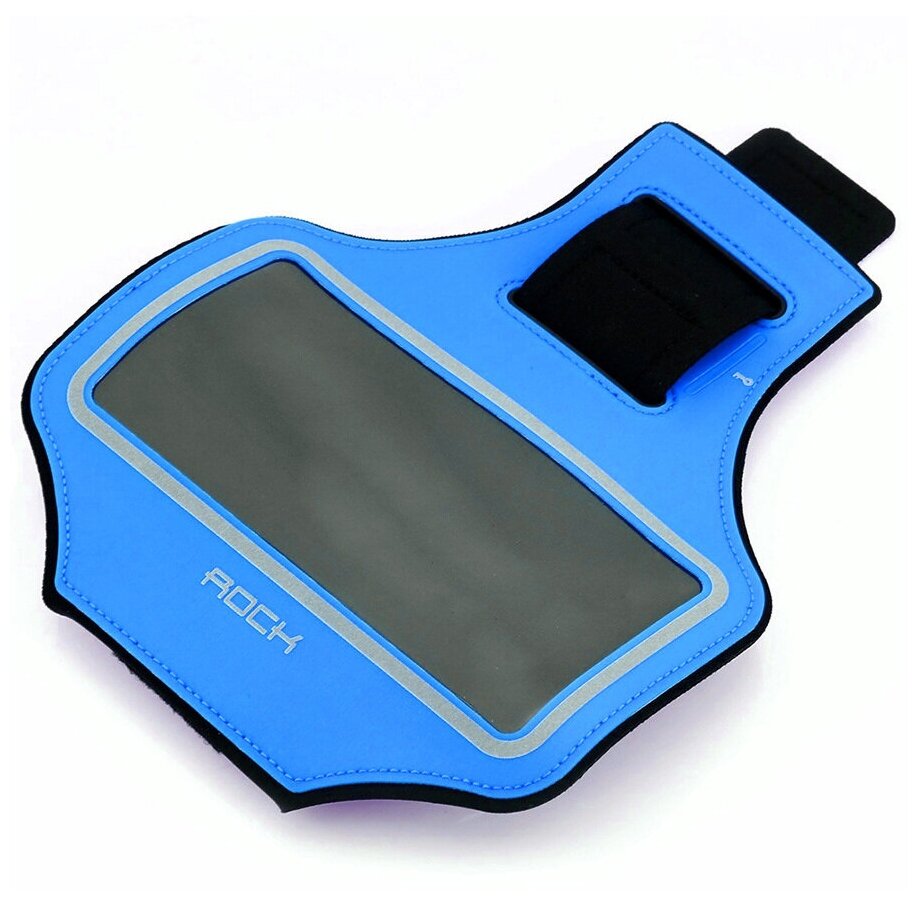 Спортивный чехол для телефона на руку Rock Slim Sports Armband 6" синий
