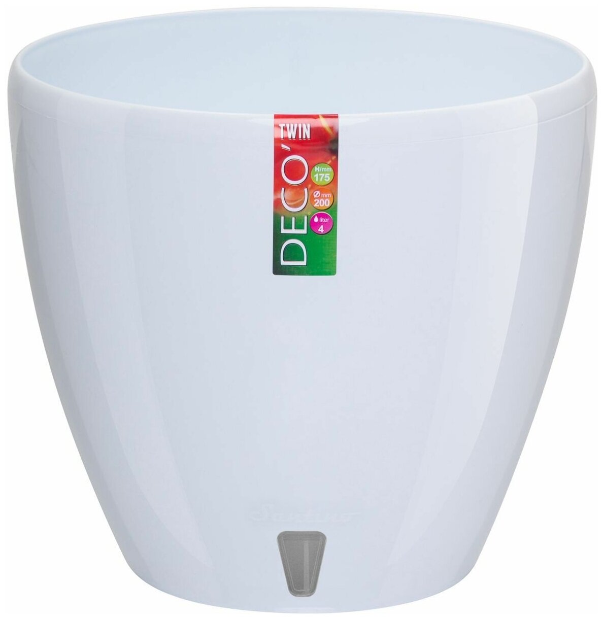 фото Кашпо со вставкой 4 л "Деко Твин", цвет белый 4874294