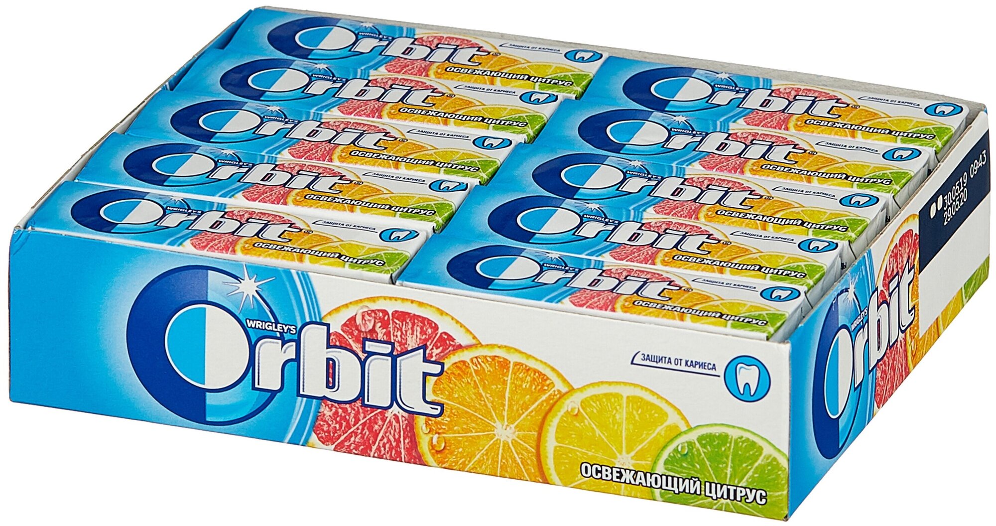 Освежающие конфеты Orbit Освежающий Цитрус 13,6 г (30 штук в упаковке) - фотография № 1