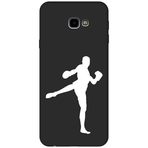 Матовый чехол Kickboxing W для Samsung Galaxy J4+ / Самсунг Джей 4 плюс с 3D эффектом черный матовый чехол rich scrooge для samsung galaxy j4 самсунг джей 4 плюс с 3d эффектом черный