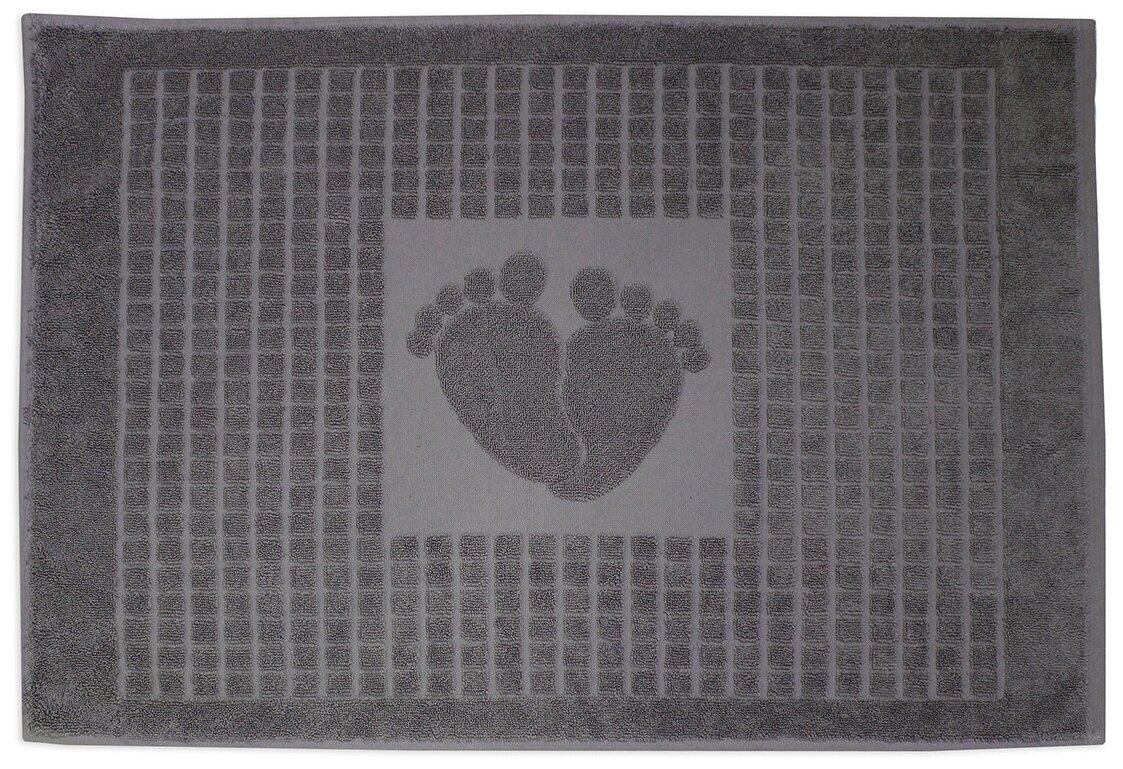 фото Махровое полотенце УЗБ Коврик м7704_11 S 50* 70 сер