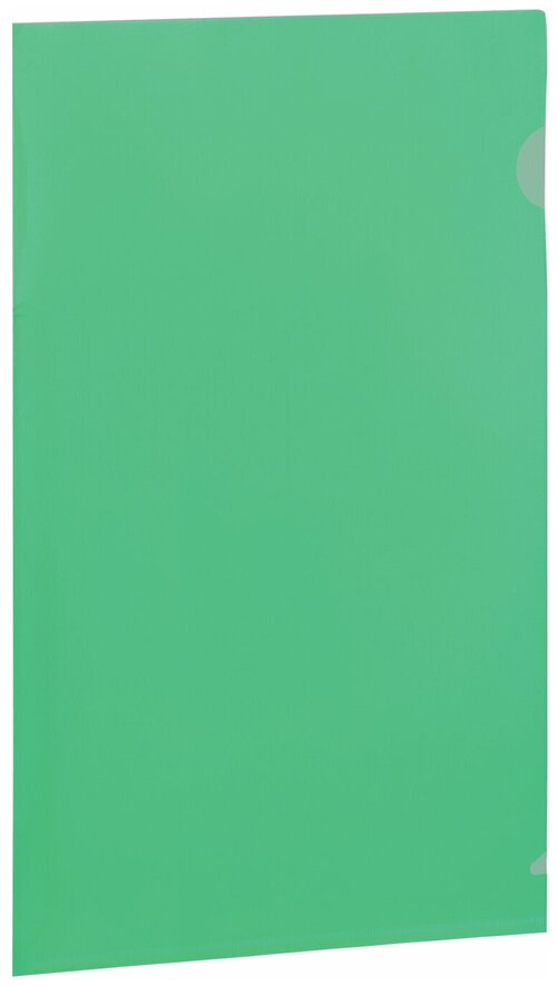 Квант продажи 25 шт. Папка-уголок BRAUBERG, зеленая, 0,10 мм, 223965