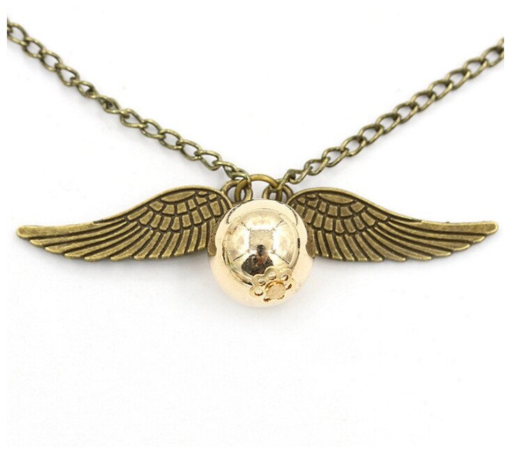 Harry Potter snitch gold necklace Подвеска (Гарри Поттер Снитч)/кулон/украшение на шею/в подарок/день рождения/подруге/ребенку — фото 1