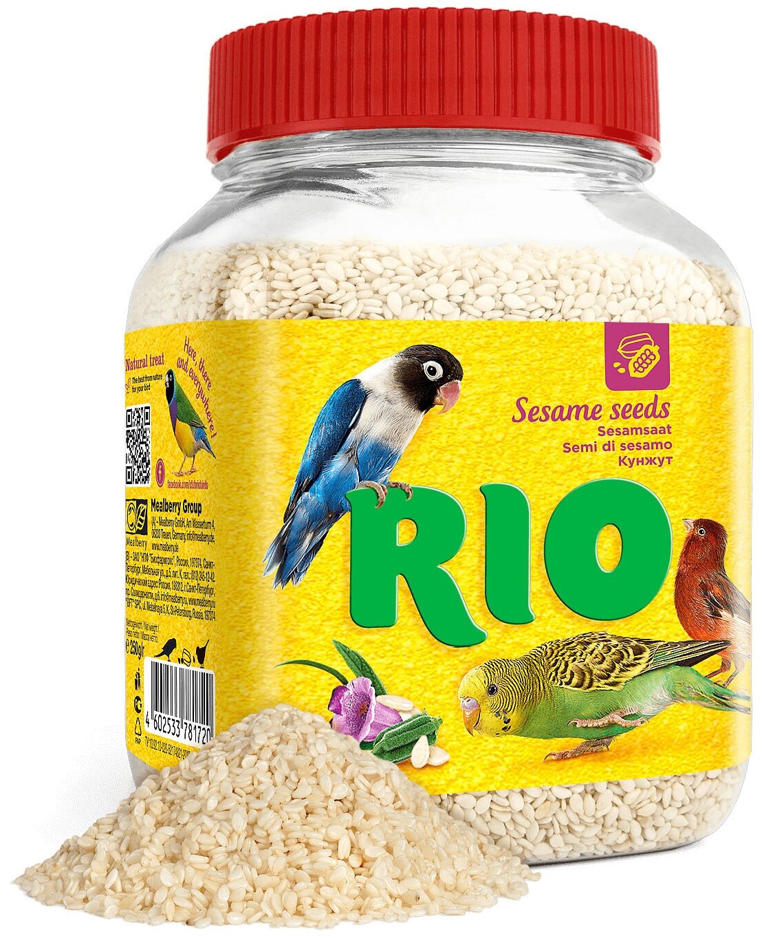 Лакомство RIO Семена кунжута для птиц, 250 г
