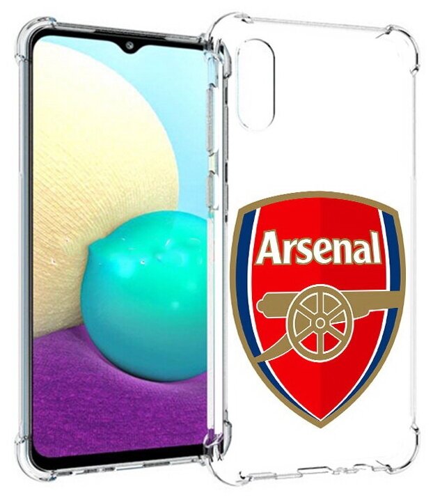 Чехол задняя-панель-накладка-бампер MyPads ФК Арсенал логотип для Samsung Galaxy A02 SM-A022 (2021)/Samsung Galaxy M02 (2021) противоударный