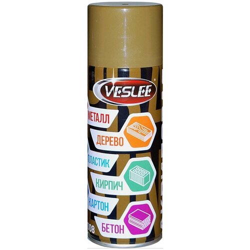 Аэрозольная краска хаки, Veslee RAL 7008, 520 мл / Акриловая краска в баллончике / Краска автомобильная для дисков