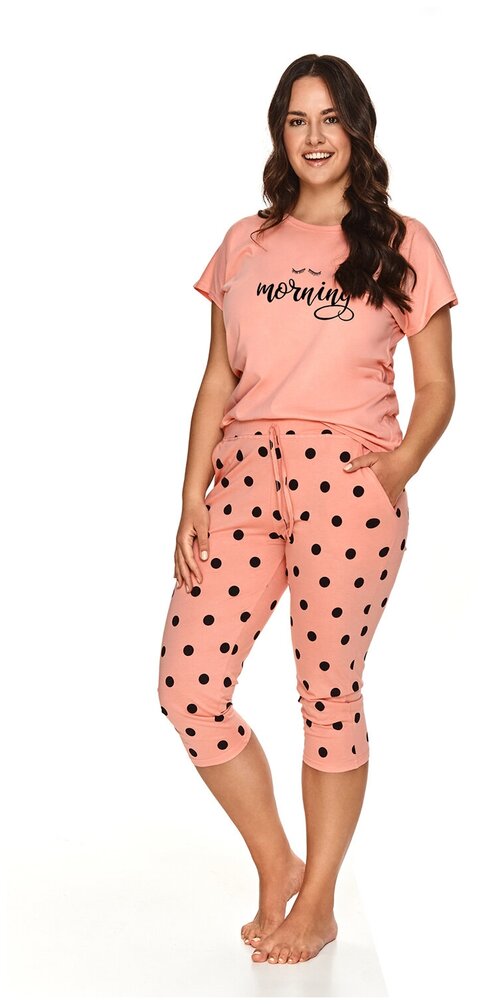 Пижама Taro, футболка, бриджи, пояс, размер XXL, розовый