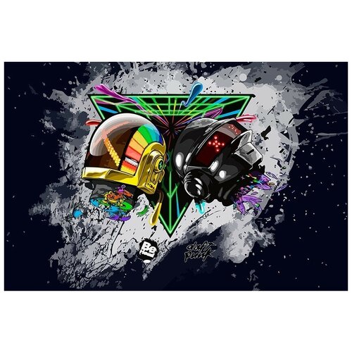 Картина по номерам раскраска тематика Музыка Daft Punk - 8536 Г 60x40
