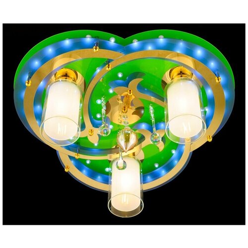 Люстры и потолочные светильники Nuolang 8355/3 GN+GD WT