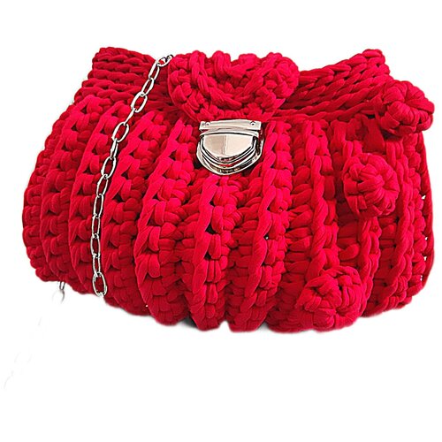 Сумка  клатч М.О.Н. повседневная, текстиль, красный