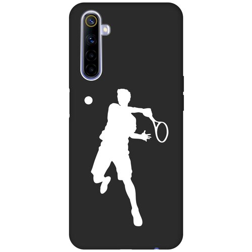 Матовый чехол Tennis W для realme 6 / Рилми 6 с 3D эффектом черный матовый чехол tennis w для realme 9 рилми 9 с 3d эффектом черный