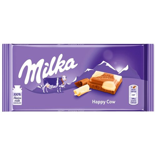 Шоколад Milka Happy Cow с вкраплениями белого шоколада 100 гр.