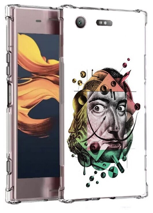 Чехол задняя-панель-накладка-бампер MyPads разноцветное лицо абстракция для Sony Xperia XZ1 Compact G8441 противоударный