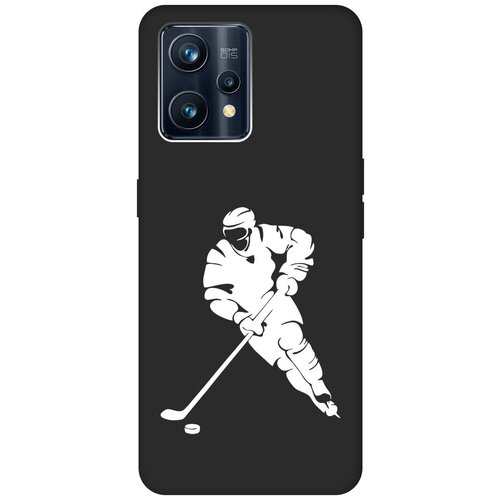 Матовый чехол Hockey W для Realme 9 Pro+ / Рилми 9 Про+ с 3D эффектом черный матовый чехол today w для realme 9 pro рилми 9 про с 3d эффектом черный