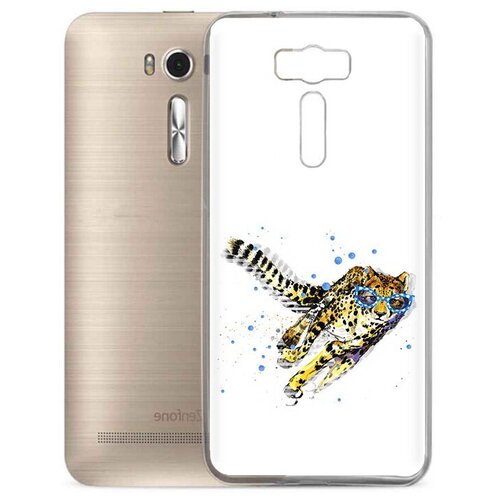 Чехол задняя-панель-накладка-бампер MyPads гепард в очках для ASUS Zenfone 2 Lazer ZE500KL/ZE500KG/(Z00ED) противоударный