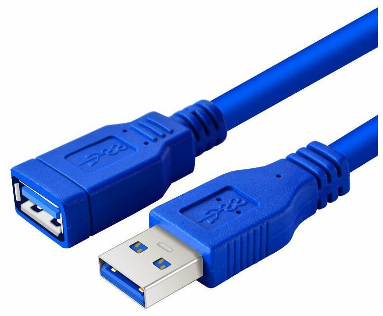 Кабель удлинитель GSMIN A84 USB 3.0 (1 м) (Синий)