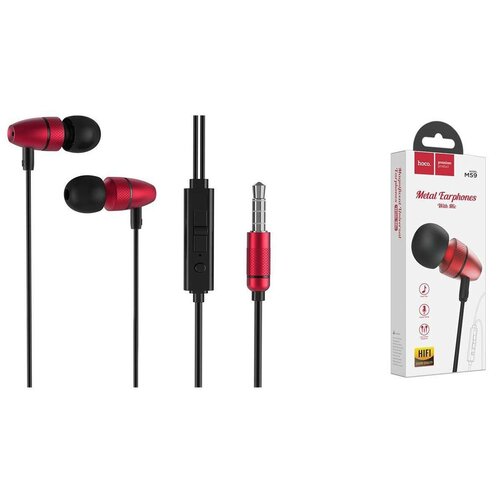 Проводные наушники Hoco M59 красные 41000₽
