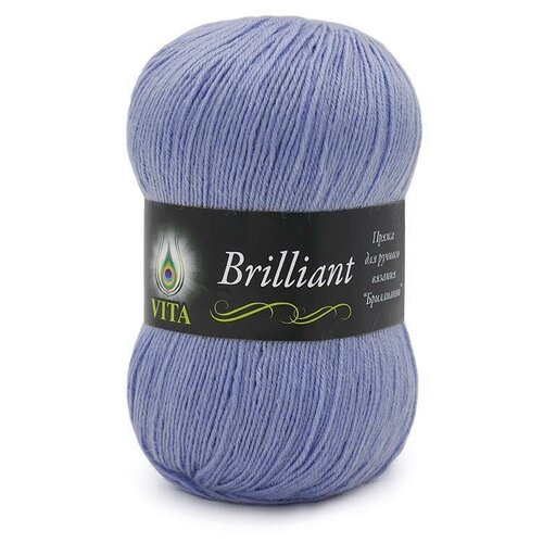 Пряжа Vita Brilliant (Бриллиант) 5125 голубая гортензия 45% шерсть ластер, 55% акрил 100г 380м 5шт